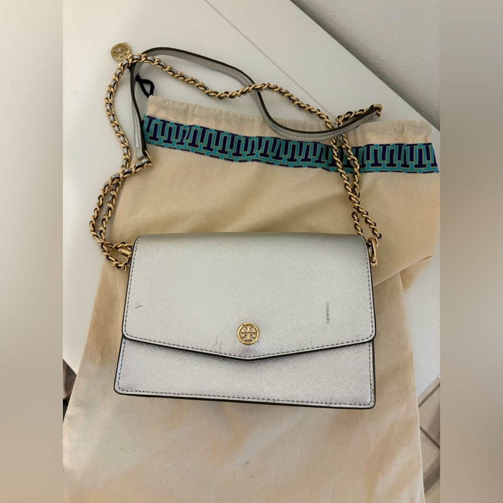 Tory Burch Robinson Mini Metallic Convertible Shoulder Bag sold